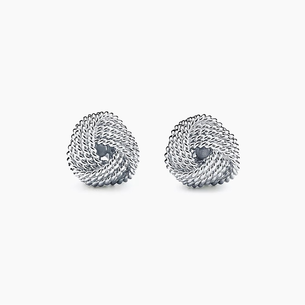 Tiffany & Co. Somerset Knot Twist Design Earrings in Sterling Silver